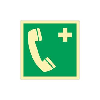 OEM Fp - Se&ntilde;al De Escape Asr A1.3 / Din En Iso 7010 / Din 67510 L148xw148mm L&aacute;mina De Tel&eacute;fono De Emergencia
