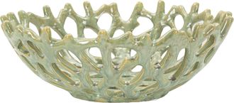 Dmora Vide-poche Famoto, Effet Corail, Vert, Structure Couleur Or