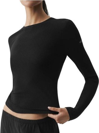 Alo (WMNS) ALO Ribbed Sea Coast Long Sleeve T-Shirt Black W3781R-676610856