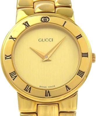 Gucci Pre-owned Watches, female, Yellow, Size: ONE SIZE Pre-owned Vintage Gold-Plated Wristwatch
