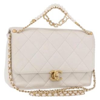 Chanel Pre-owned Vintage Shoulder Bag - Dames - Pre-owned - Wit - Maat: ONE Size Leer