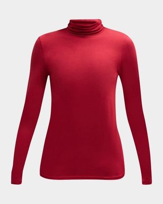 Majestic Filatures Soft Touch Long Sleeve Turtleneck in Rubis at Nordstrom, Size 1
