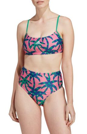 adidas x FARM Rio Two-Piece Swimsuit in Magenta/Green/Ink at Nordstrom, Size Small