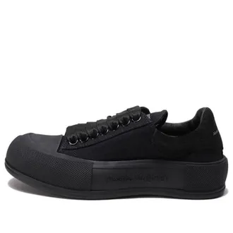 Alexander McQueen (WMNS) Alexander McQueen Deck Skate Plimsoll Shoes Black 697120W4MV71000