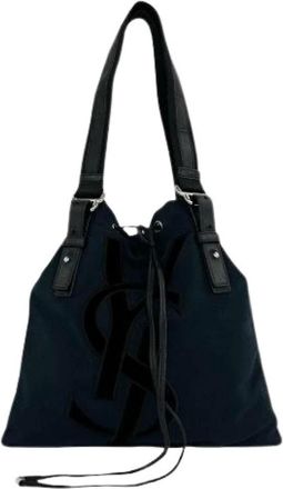 Saint Laurent Borsa a spalla Pre-owned in tela - - Pre-owned - Donna - Blu - ONE SIZE