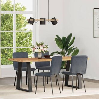 vidaXL Vidaxl - Sillas De Comedor 4 Unidades Terciopelo Gris Oscuro