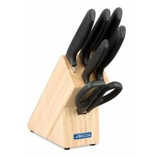 Arcos Taco Di 5 Coltelli E Forbici Arcos Nice 136100 Di 6 Pezzi In Acciaio Inox Nitrum E Mango Di Polipropilene Con Scatola Regalo