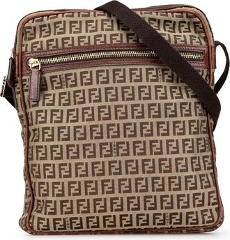 Fendi Pre-owned Womens Zucca Crossbody Model - Tan Textile - One Size