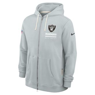 Nike Las Vegas Raiders Utility Player Sideline Nike Mens Dri-FIT NFL Full-Zip Hoodie in Grey | 03AV07R8D-2FB