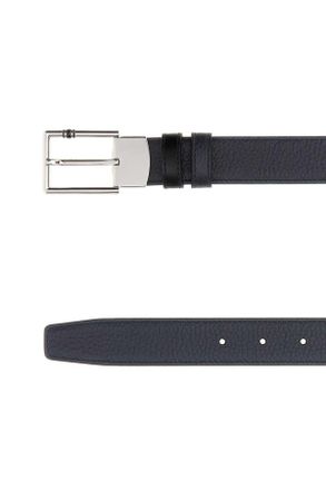 Montblanc Mens Midnight Blue Leather Reversible Belt 000 Cinture