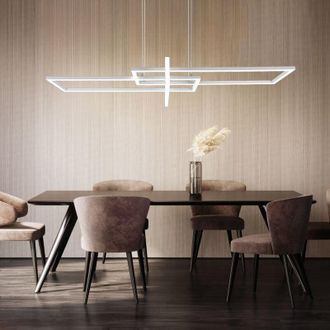 Trio Lampada a sospensione LED tavolo da pranzo lampada a sospensione dimmerabile soggiorno moderna plafoniera LED sala da pranzo, con interruttore dimmer