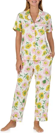 Kate Spade New York print crop pajamas in White Floral at Nordstrom, Size X-Large