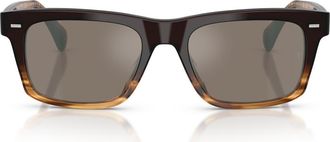Oliver Peoples x Roger Federer Mr. Federer 55mm Polarized Rectangular Sunglasses in Cortado /Sierra Flash Mirror at Nordstrom
