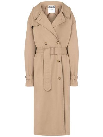 Moschino Sand Beige Notched-lapel Trench Coat