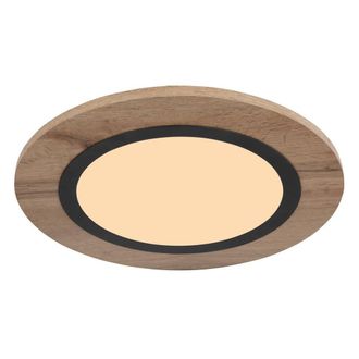 Netlighting Lea Round Integrated LED Semi Flush Ceiling Light Matt Black LED 3000K