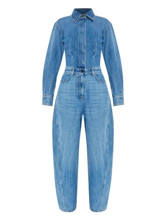Givenchy denim shirt-collar jumpsuit - women - Cotton - 26 - Blue