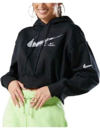 Nike (WMNS) Nike Sportswear Swoosh Fleece Pullover Hoodie Black White DR5613-010