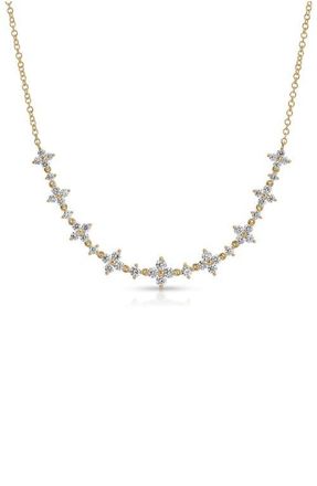 EF Collection Fleur Diamond Frontal Necklace in 14K Yellow Gold at Nordstrom