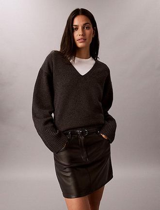 Calvin Klein Minifalda De Piel Sint&eacute;tica