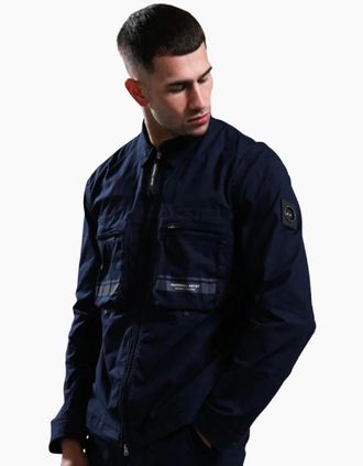 Marshall Artist Mens Marshall Artist Seafield Overshirt Navy - Size: 38/Regular