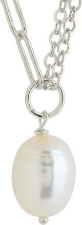 Sterling Forever Silver 12.5Mm Pearl River Drop Chain Necklace