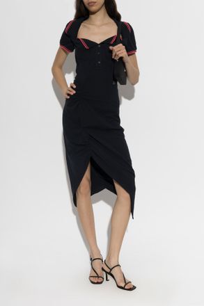 Vivienne Westwood Dress Long Monday Pulling, Womens, Navy Blue