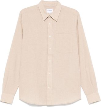 Norse Projects Algot Wollen Overhemd - Heren - Casual Overhemden - Beige - S - Wol - Overhemden