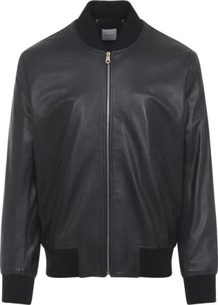 Paul Smith Zip Bomberjack - Heren - Leren en Su&egrave;de Jassen - Zwart - M - Leer - Jassen