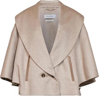 Max Mara Dubbelzijdige cape van zibeline kasjmier - Dames - Ponchos - Beige - M - Kasjmier - Jassen