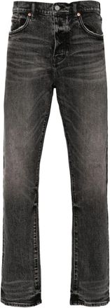 Purple distressed slim-fit jeans - men - Cotton/Elastane - 36 - Black