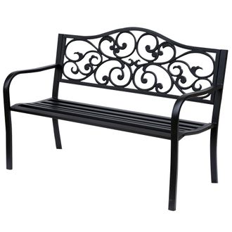 OUTSUNNY Banco de jard&iacute;n 127x60x89 cm negro