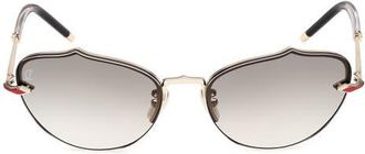 Christian Louboutin 59mm Gradient Geometric Sunglasses in Gold /Gradient Crystal Smoke at Nordstrom