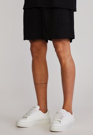 Siksilk Pantalones Cortos para Hombres Negros Texturizados XXL