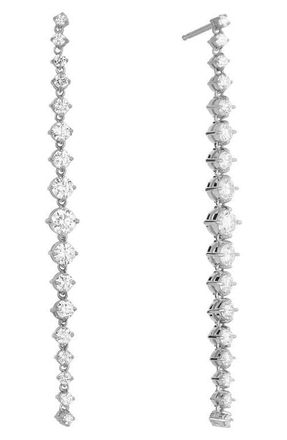 Lana Jewelry 14K Gold & Diamond Linear Drop Earrings in White Gold at Nordstrom