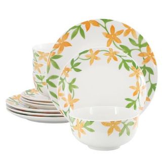 Gibson Home Surrey Hill 12 Piece Round Fine Ceramic Dinnerware Set in White at Nordstrom