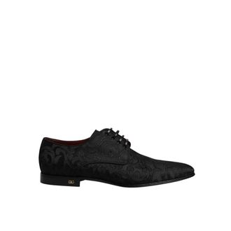 Dolce & Gabbana Geborduurde Brogue Derby Schoenen - Heren - Nette schoenen - Zwart - 40 EU - Polyester - Schoenen