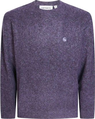 Carhartt Work in Progress Maglia GC Heathered Purple Embroidered Crewneck Sweater