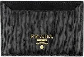 Prada Leren Logo Portemonnee - Dames - Portefeuilles - Zwart - ONE Size - Leer - Accessoires