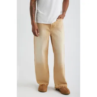 Elwood Released Hem Baggy Denim Pants in Khaki at Nordstrom, Size 30