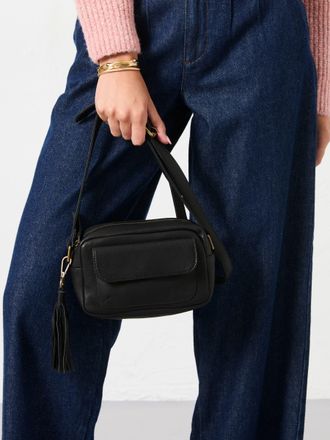 Fat Face FatFace Vienna Black Tassel Crossbody Bag