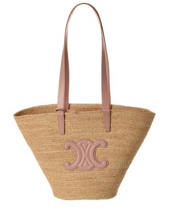 Celine Dnu Pack Celine Classic Panier Raffia & Leather Tote