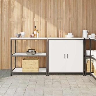 vidaXL Juego De Almacenamiento De Cocina Hattem 2 Pcs Blanco Vidaxl
