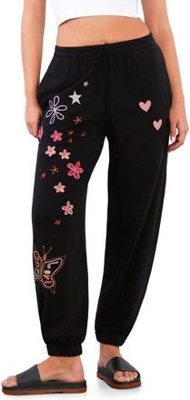 BILLY T In Full Bloom Embroidered Joggers in Ink at Nordstrom, Size X-Large