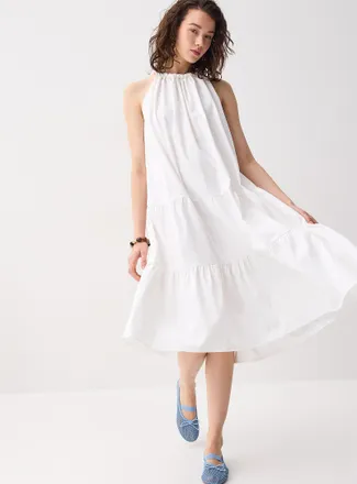 Twik Womens Twisted hem tiered maxi dress