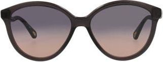 Chlo&eacute; 57mm Round Sunglasses in Dark Grey/Blue at Nordstrom Rack