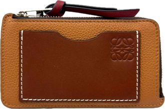 Loewe Brown Red Color Leather Coin Purse/Coin Case (Pre-Owned)