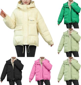 Generic Womens Jackets Womens Lightweight Winter Puffer Coats Jacket Warm Packable Quilted Jackets Ladies Padded Down Outerwear Parka Jacket Plus Size Solid A