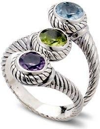 Samuel B. Twisted Multistone Topaz Ring in Silver Multi Stone at Nordstrom Rack, Size 10