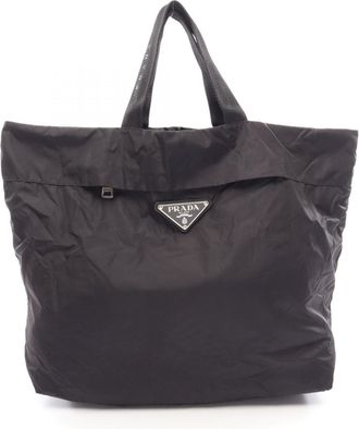 Prada Black Nylon Handbag Shopping Bag Tote Bag (Pre-Owned)