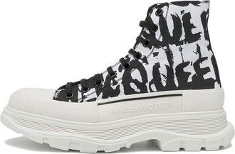 Alexander McQueen Tread Slick Graffiti Boots White Black Cream 705667W4TG49356